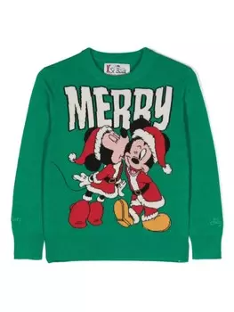 MC2 Saint Barth Kids джемпер Cortina, связанный интарсией, зеленый