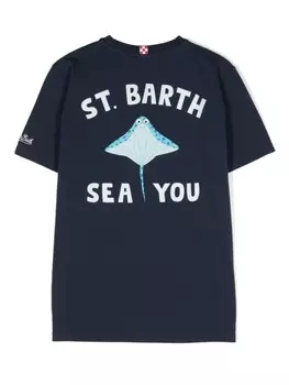 MC2 Saint Barth Kids футболка из хлопка с принтом ската, синий