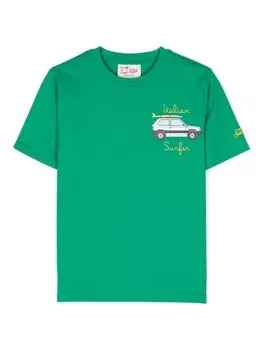 MC2 Saint Barth Kids футболка из органического хлопка из коллаборации с Panda, зеленый