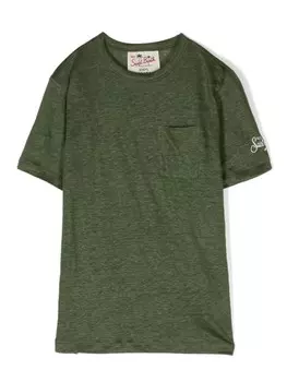 MC2 Saint Barth Kids футболка льняная Алекс, зеленый