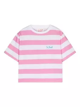 MC2 Saint Barth Kids футболка Malia JR в полоску, розовый