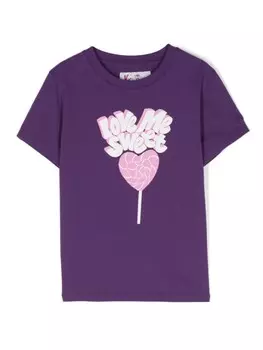 MC2 Saint Barth Kids футболка с графичным принтом, фиолетовый
