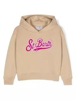 MC2 Saint Barth Kids худи из джерси с логотипом, серый