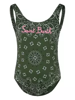 MC2 Saint Barth Kids купальник с принтом банданы, зеленый
