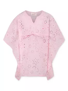MC2 Saint Barth Kids платье с цветочной вышивкой, розовый