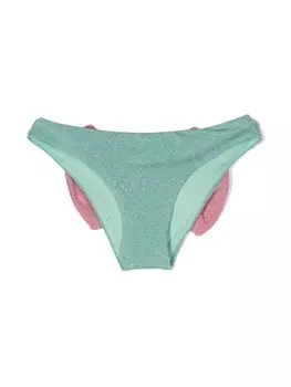 MC2 Saint Barth Kids плавки бикини с бантом, зеленый