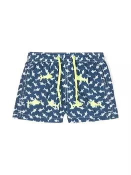 MC2 Saint Barth Kids плавки с акульим принтом, синий