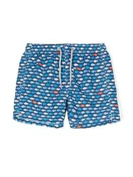 MC2 Saint Barth Kids плавки-шорты с принтом, синий