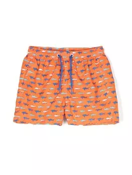 MC2 Saint Barth Kids плавки-шорты с принтом, оранжевый