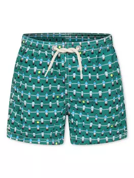 MC2 Saint Barth Kids принтованные шорты для плавания, зеленый