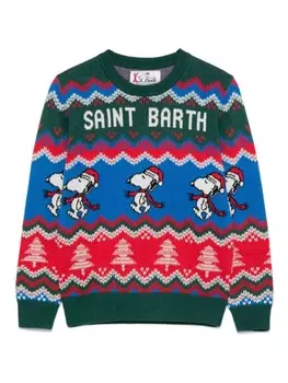 MC2 Saint Barth Kids Рождественский свитер Снупи, зеленый