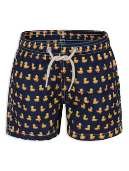 MC2 Saint Barth Kids шорты для плавания с принтом уток, синий