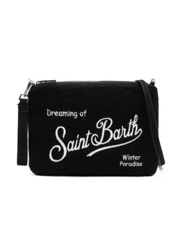 MC2 Saint Barth Kids сумка через плечо с вышитым логотипом, черный
