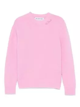 MC2 Saint Barth Kids свитер с вышитым логотипом, розовый