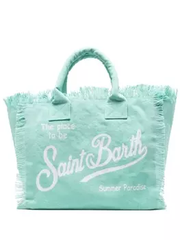 MC2 Saint Barth пляжная сумка Vanity с бахромой, зеленый