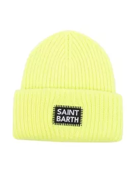Mc2 Saint Barth шапка бини в рубчик с логотипом, желтый