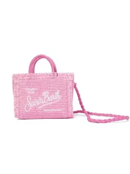Mc2 Saint Barth соломенная мини-сумка Vanity, розовый