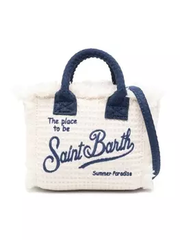 Mc2 Saint Barth сумка-тоут Vanity с вышитым логотипом, нейтральный цвет