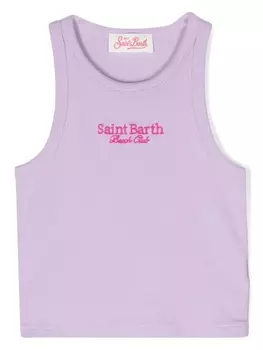 Mc2 Saint Barth топ с вышитым логотипом, фиолетовый