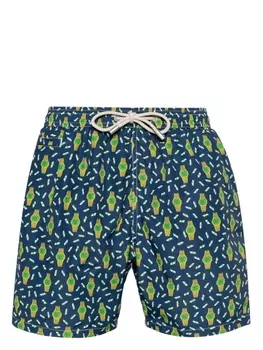 MC2 Saint Barth watches-print swim shorts, синий