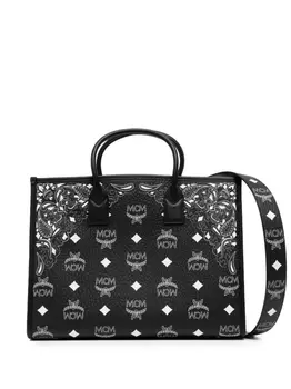 MCM большая сумка-тоут Munchen с принтом, черный