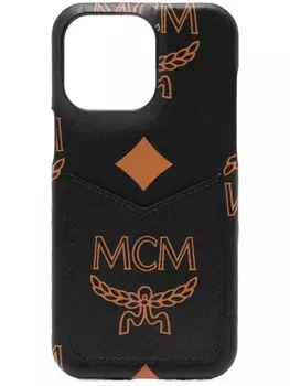 MCM чехол для iPhone 15 Pro Max с принтом Visetos, черный
