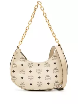 MCM маленькая сумка на плечо Aren с монограммой, нейтральный цвет