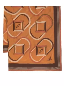 MCM шерстяной шарф Diamond Monogram, коричневый