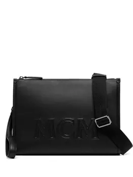 MCM сумка через плечо Aren с тисненым логотипом, черный