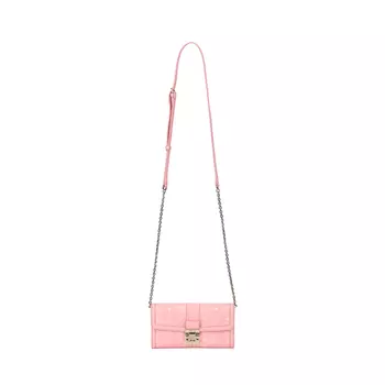 MCM Сумка-туба из плотного холста Tracy Visetos, женская, цвет вишнево-розовая