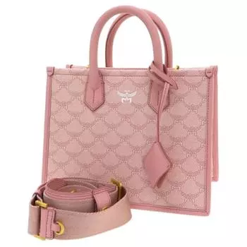 MCM Женская кожаная сумка-шоппер Trumpets Cherry Blossom Pink