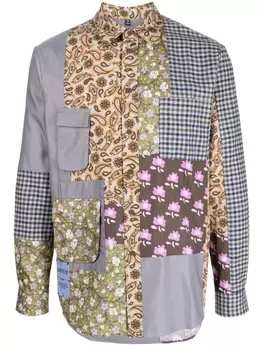 MCQ рубашка в технике пэчворк с длинными рукавами, синий