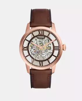 ME3259 Автоматические коричневые кожаные мужские часы Fossil