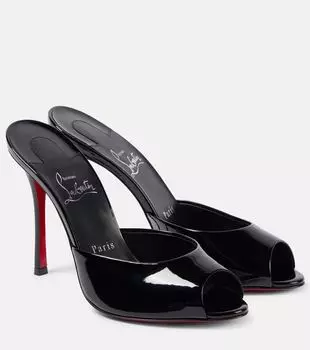 Me Dolly 100 лаковые мюли Christian Louboutin, Black/Lin Black