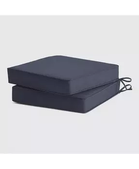 Мебель для уличного патио, сиденье, стул, квадратные подушки с окантовкой. Набор из 2 шт., 20 x 19 дюймов Westintrends, синий