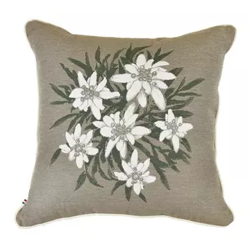 Мебельная подушка из чистого хлопка с цветочным узором - Эдельвейс Daunex, цвет Beige