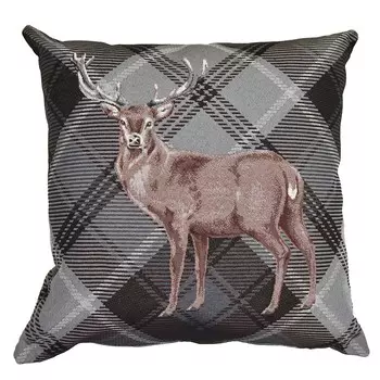Мебельная подушка из чистого хлопка с рисунком оленя - Олень Daunex, цвет Grigio