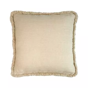 Мебельная подушка из льняной ткани с бахромой - Лен Lisola, цвет Sabbia