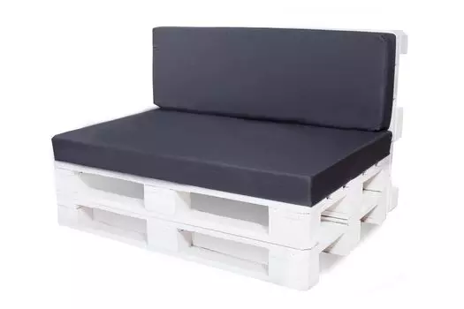 Мебельная подушка из поддонов | Подушка на сиденье 120х60 + подушка на спинку 120х40см фиолетовый | Подушка для поддонов на открытом воздухе | Подушка сиденья из поддона | Набор подушек для поддонов | Сетгарден Setgarden, темно-синий