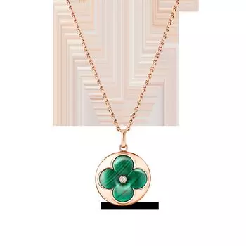 Медальон Color Blossom XL, розовое золото, малахит и бриллиант Louis Vuitton, розовый