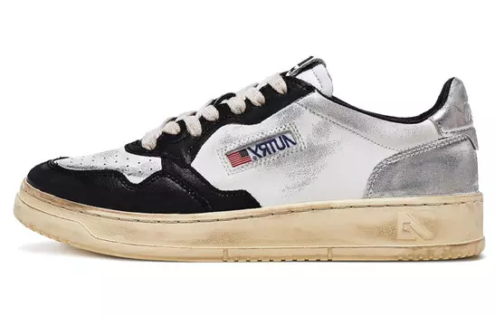 Medalist кожаный с низкой потертостью белый черный серебристый Autry