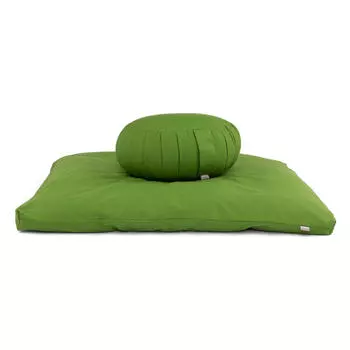Medi-Set ECO: Подушка для медитации ZAFU ECO капок и ZABUTON ECO оливково-зеленый BODHI, оливково-зеленый
