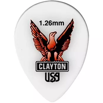 Медиаторы для гитары Clayton Acetal, маленькие каплевидные, 1,26 мм, 1 дюжина