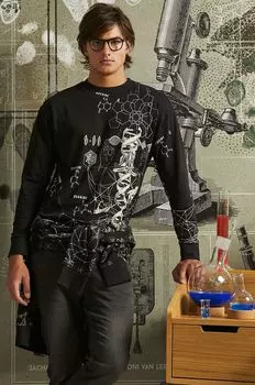 Медицинский хлопок с длинными рукавами Medicine, черный