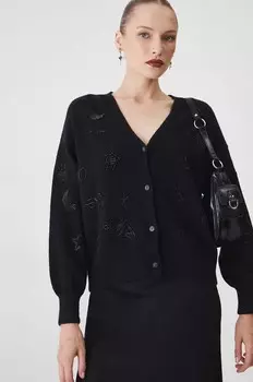 Медицинский кардиган с добавлением шерсти Medicine, черный