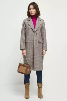 Медицинское пальто из смесовой шерсти Medicine, мультиколор