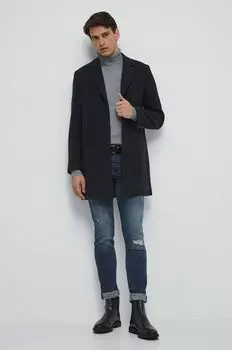 Медицинское пальто из смесовой шерсти Medicine, темно-синий