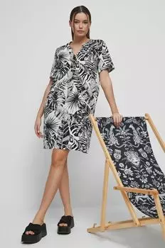 Медицинское платье из смесового льна Medicine, белый