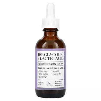 Medix 5.5, 10% гликолевая + молочная кислота, ночной отшелушивающий пилинг для лица, 52 мл (1,75 жидк. Унции)