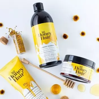 Медовый увлажняющий регенерирующий шампунь-кондиционер для сухих поврежденных волос, Barwa